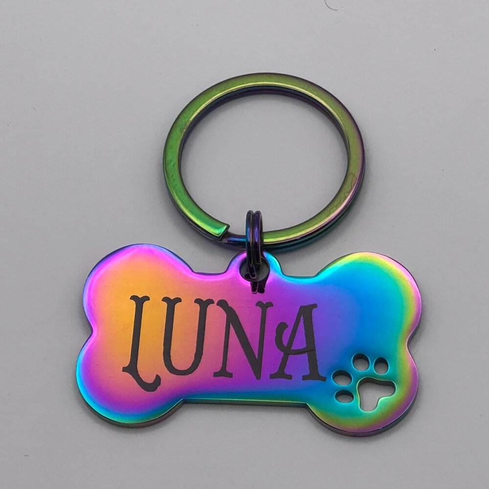 Pet Id tag / Name Tag with Phone # or Address on Back Message Name and Phone#